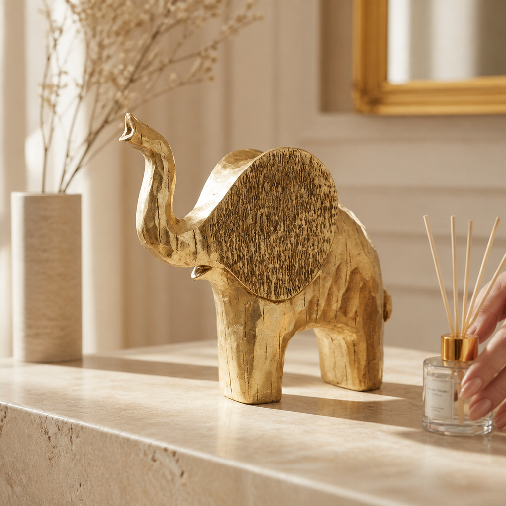 Vintage Gold Elephant Figurine