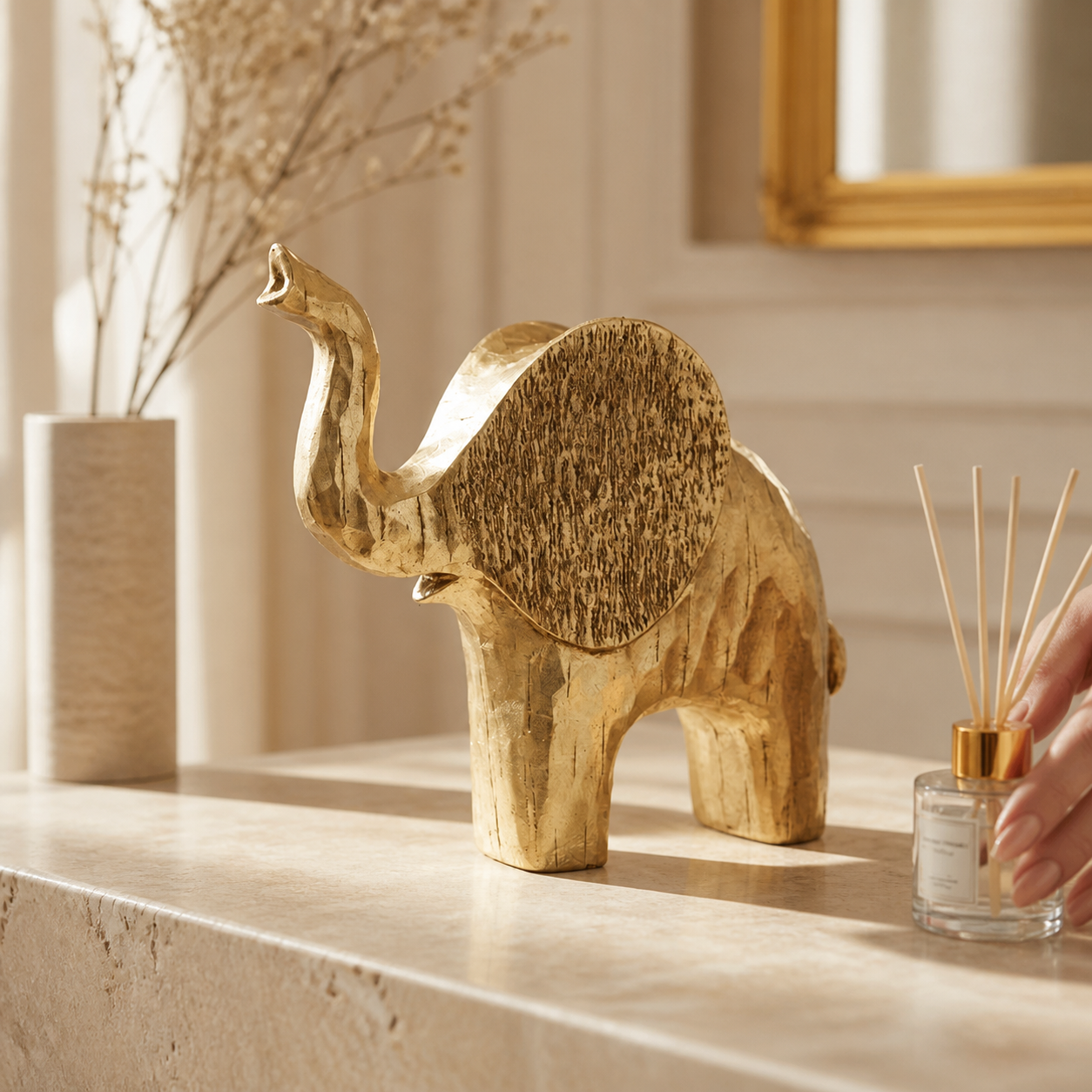 Vintage Gold Elephant Figurine