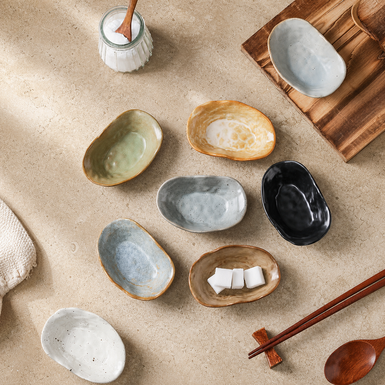 Japanese Ceramic Side Dish – 4 Inch Rustic Glazed Appetizer Bowl, Small Sauce Dish for Pickles, Snacks, Condiments & Sushi