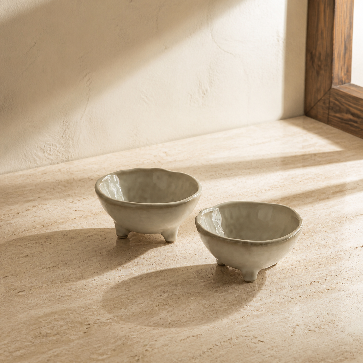 Japanese Ceramic Condiment Bowl – Three Leg Sauce Dish, Rustic Small Dipping Bowl for Soy Sauce, Spices & Appetizers