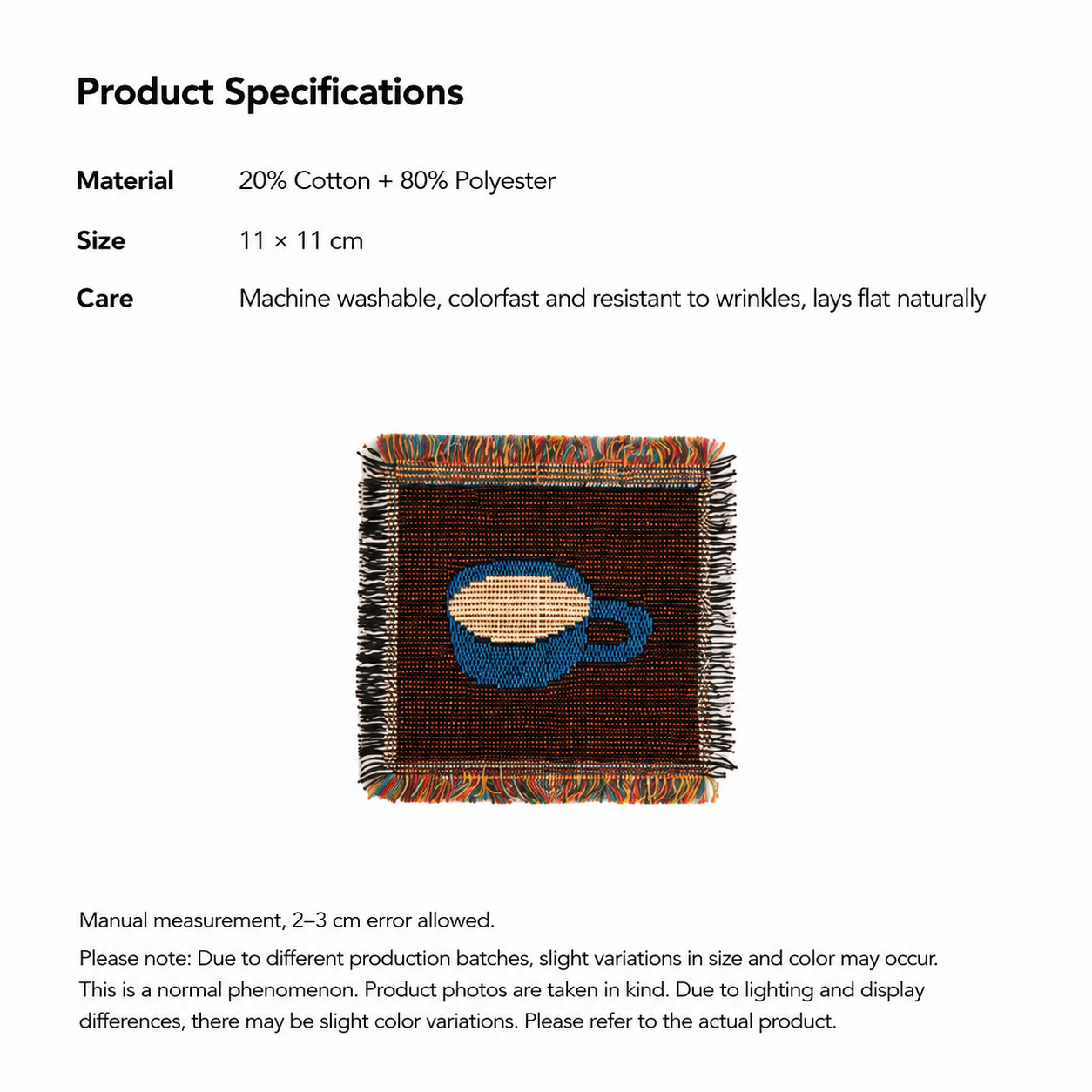 Coffee Woven Coaster – Artisan Table Coaster for Cozy Moments