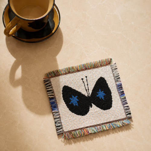 Butterfly Woven Coaster – Artisan Table Accent