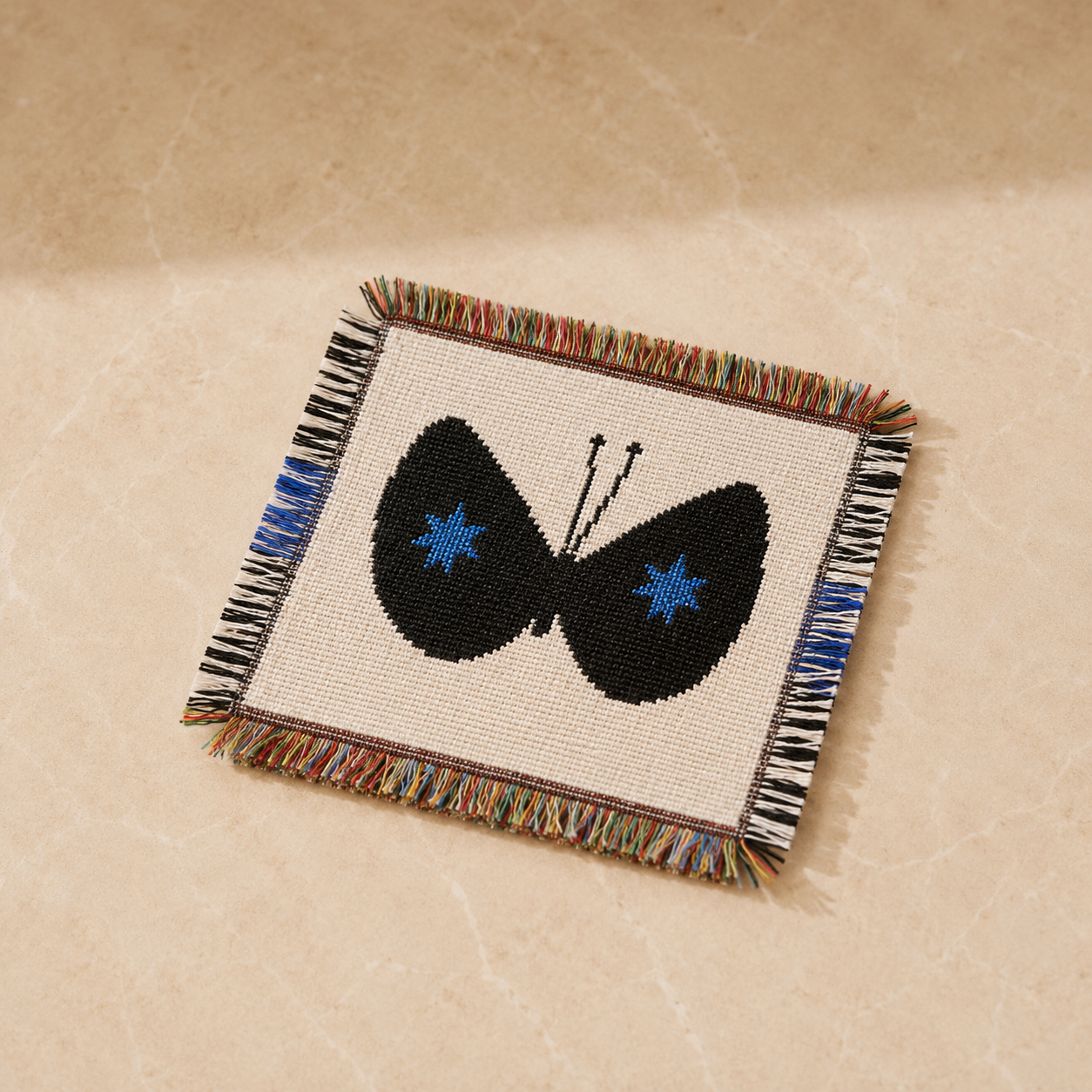 Butterfly Woven Coaster – Artisan Table Accent