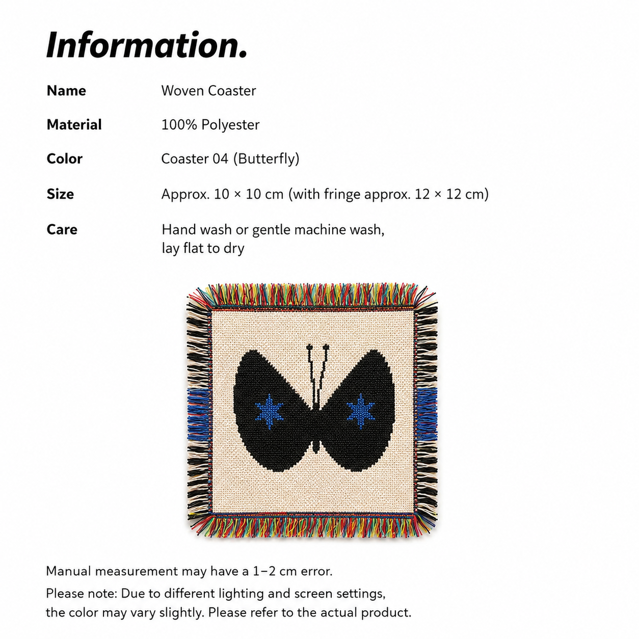 Butterfly Woven Coaster – Artisan Table Accent