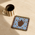 Vase Woven Coaster – Blue Artisan Table Coaster