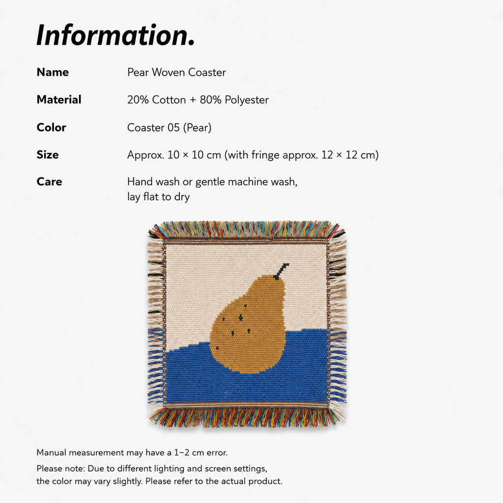 Pear Woven Coaster – Blue Artisan Table Coaster