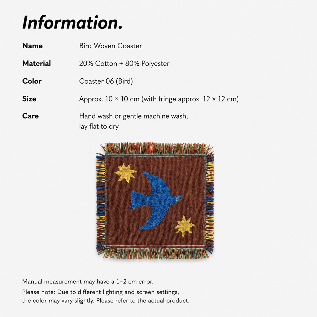 Bird Woven Coaster – Blue Artisan Table Coaster