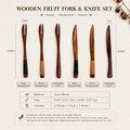 Wooden Fruit Fork & Knife Set – Natural Lotus Wood Tableware Set