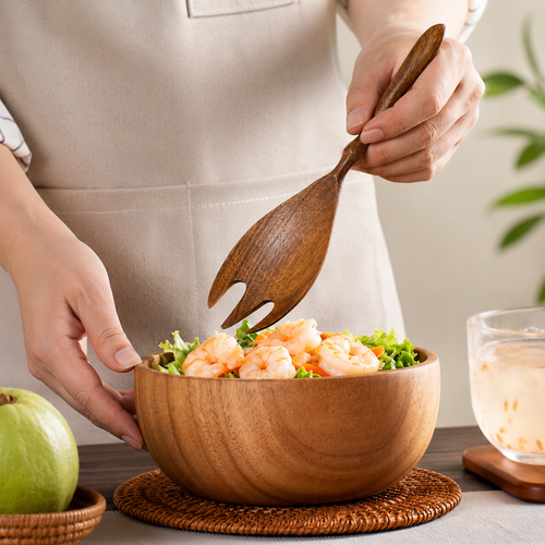 Acacia Wood Serving Spoon Set – Handcrafted Minimal Kitchen Utensils