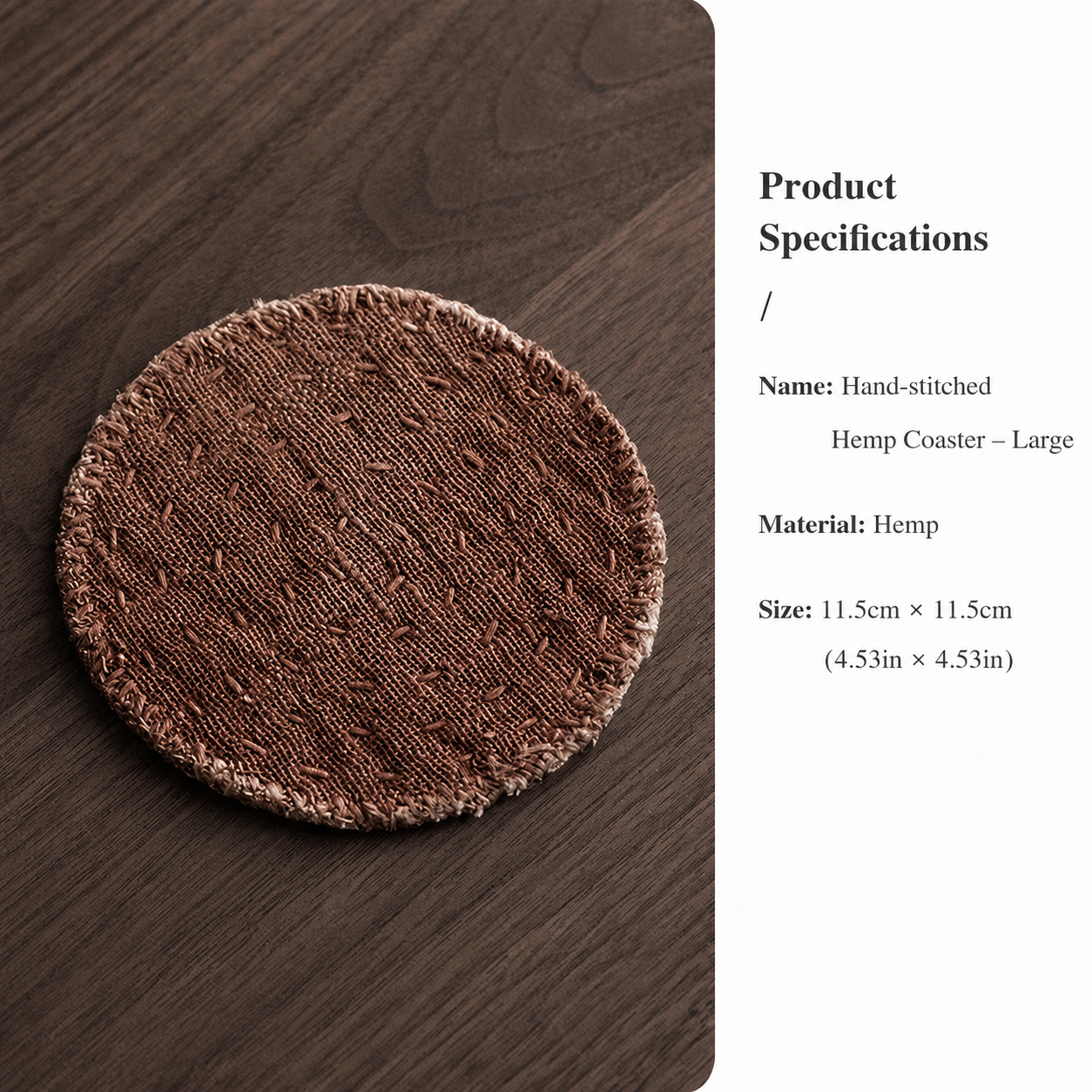 Hand Stitched Hemp Coaster – Natural Woven Round Drink Mat | Rustic Handmade Table Decor for Coffee Bar, Kitchen & Home