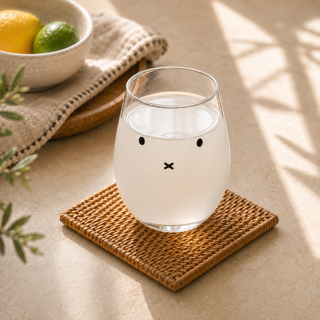 Cute Face Glass Cup – High Borosilicate Drinking Glass with Minimalist Design | Clear Coffee Mug, Juice Cup & Everyday Drinkware
