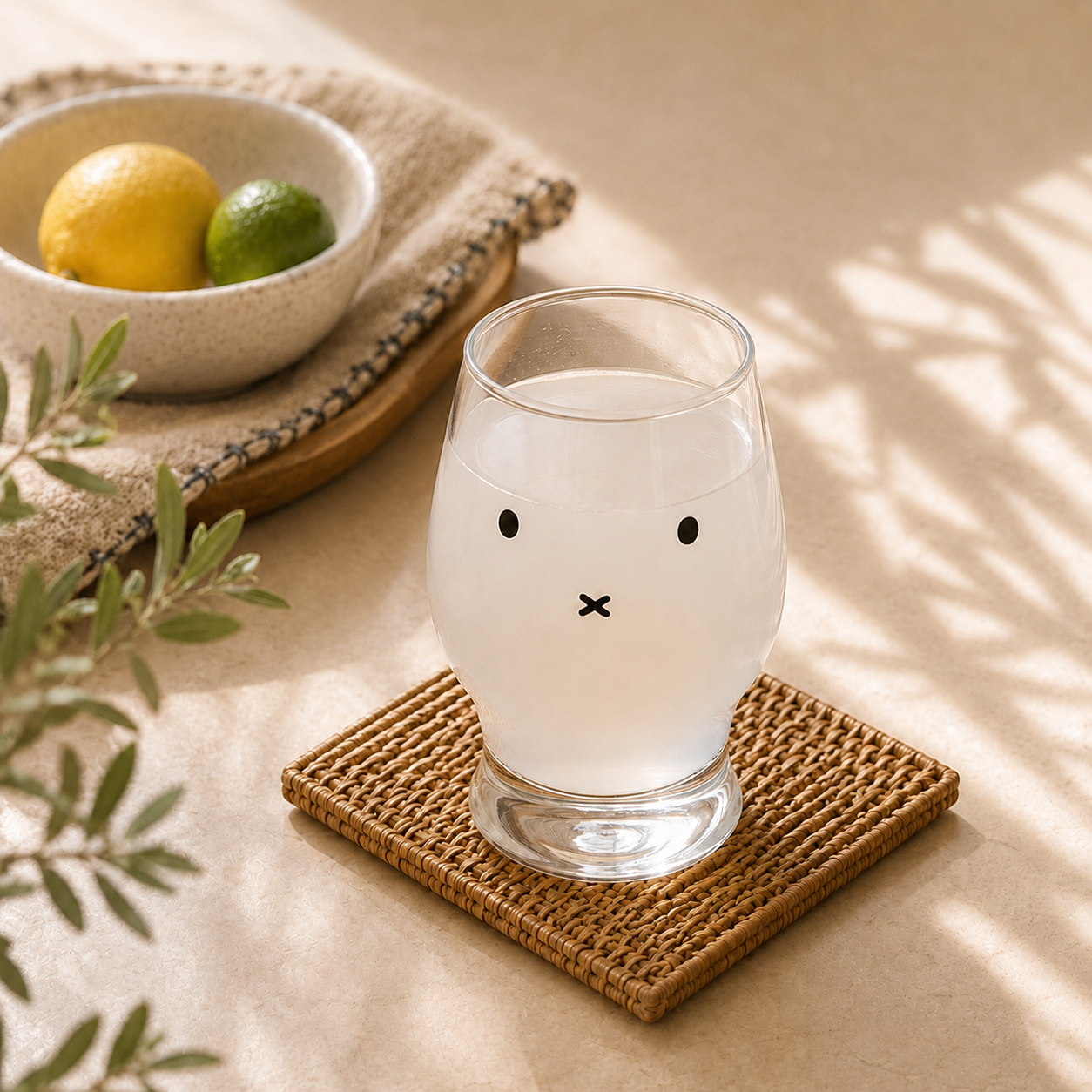 Cute Face Glass Cup – High Borosilicate Drinking Glass with Minimalist Design | Clear Coffee Mug, Juice Cup & Everyday Drinkware