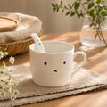 Minimalist Face Ceramic Mug – Cute 380ml Coffee Cup | White Funny Tea Mug with Simple Design for Home, Office & Everyday Drinks