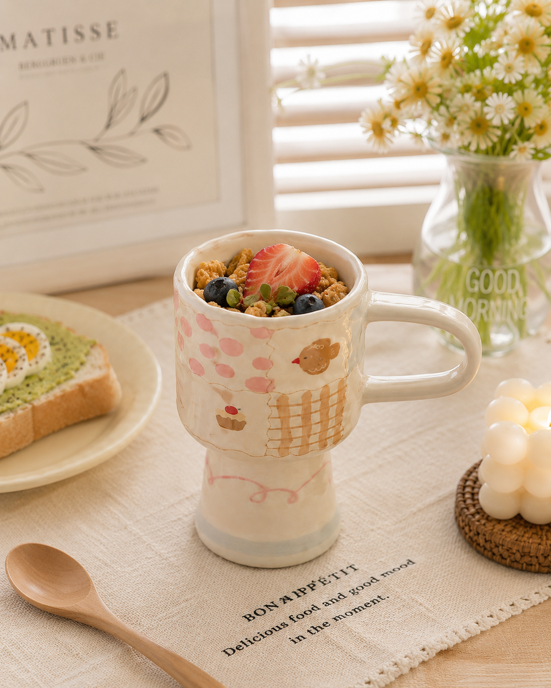 Cute Bear Ceramic Mug – 350ml Handmade Style Coffee Cup | Adorable Animal Tea Mug with Cozy Design for Home & Gift