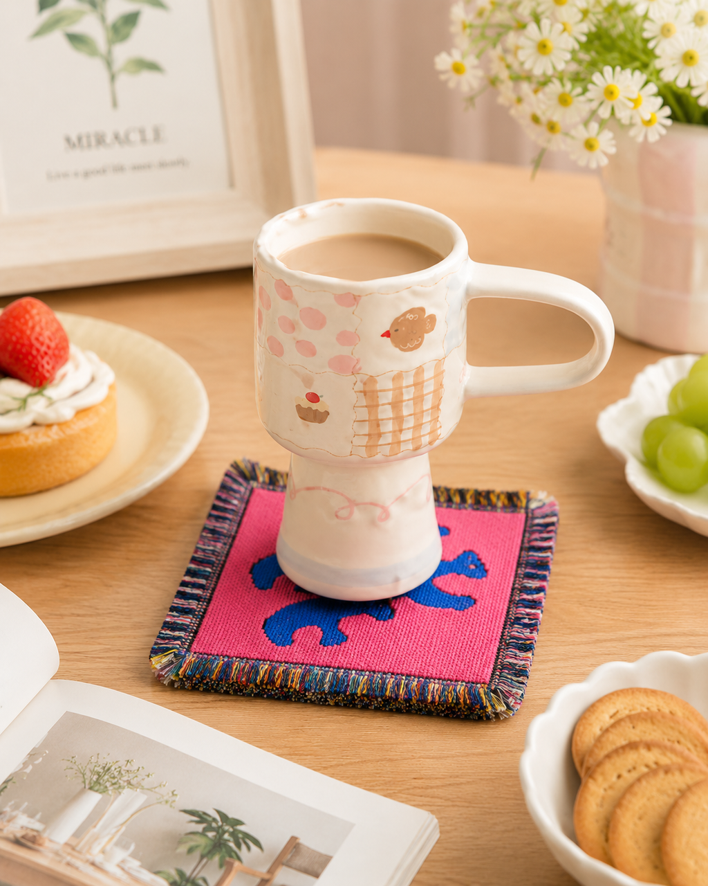 Cute Bear Ceramic Mug – 350ml Handmade Style Coffee Cup | Adorable Animal Tea Mug with Cozy Design for Home & Gift