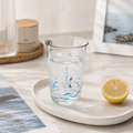 Summer Ocean Glass Tumbler – 500ml Borosilicate Drinking Glass | Swimmer Wave Design Cup for Water, Coffee & Iced Drinks