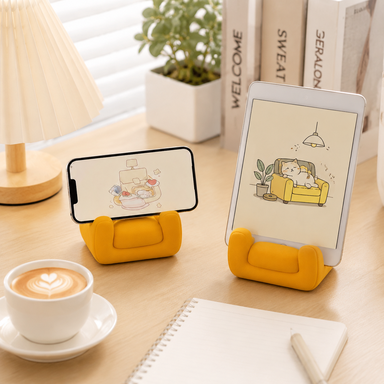 Cute Cat Sofa Phone Stand – Adorable Lazy Cat Resin Phone Holder, Desktop Decor &amp; Kawaii Home Office Accessory | Unique Gift for Cat Lovers