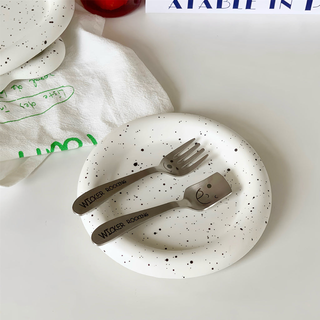 Ceramic Decorative Plate Set – Minimalist Speckled White Ceramic Dish, Star & Bear Shape Plates for Dessert, Snack & Home Decor