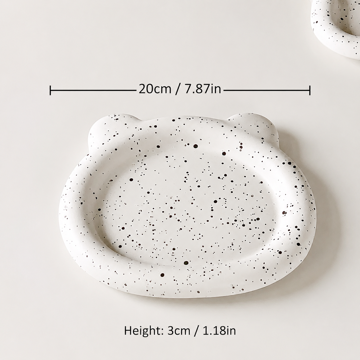 Ceramic Decorative Plate Set – Minimalist Speckled White Ceramic Dish, Star & Bear Shape Plates for Dessert, Snack & Home Decor