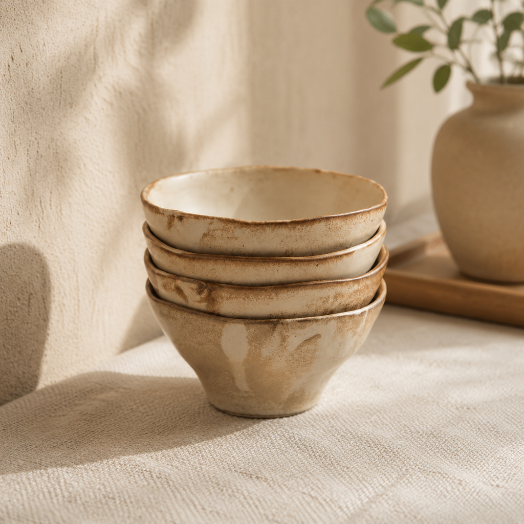 Handmade Ceramic Bowl, Japanese Rustic Pottery, Small Serving Dish, Minimalist Tea Bowl