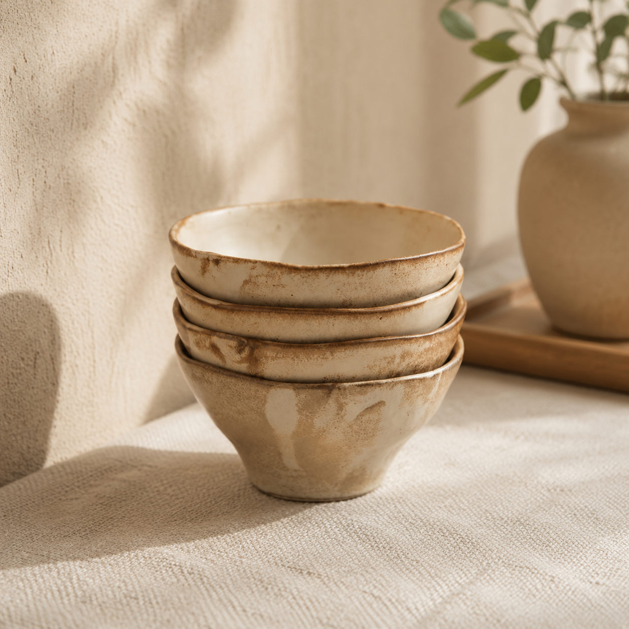 Handmade Ceramic Bowl, Japanese Rustic Pottery, Small Serving Dish, Minimalist Tea Bowl