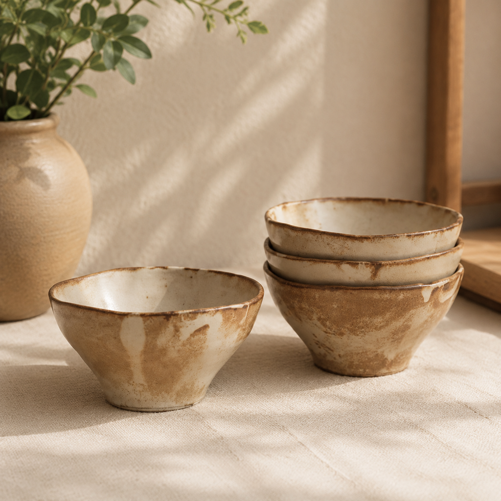 Handmade Ceramic Bowl, Japanese Rustic Pottery, Small Serving Dish, Minimalist Tea Bowl