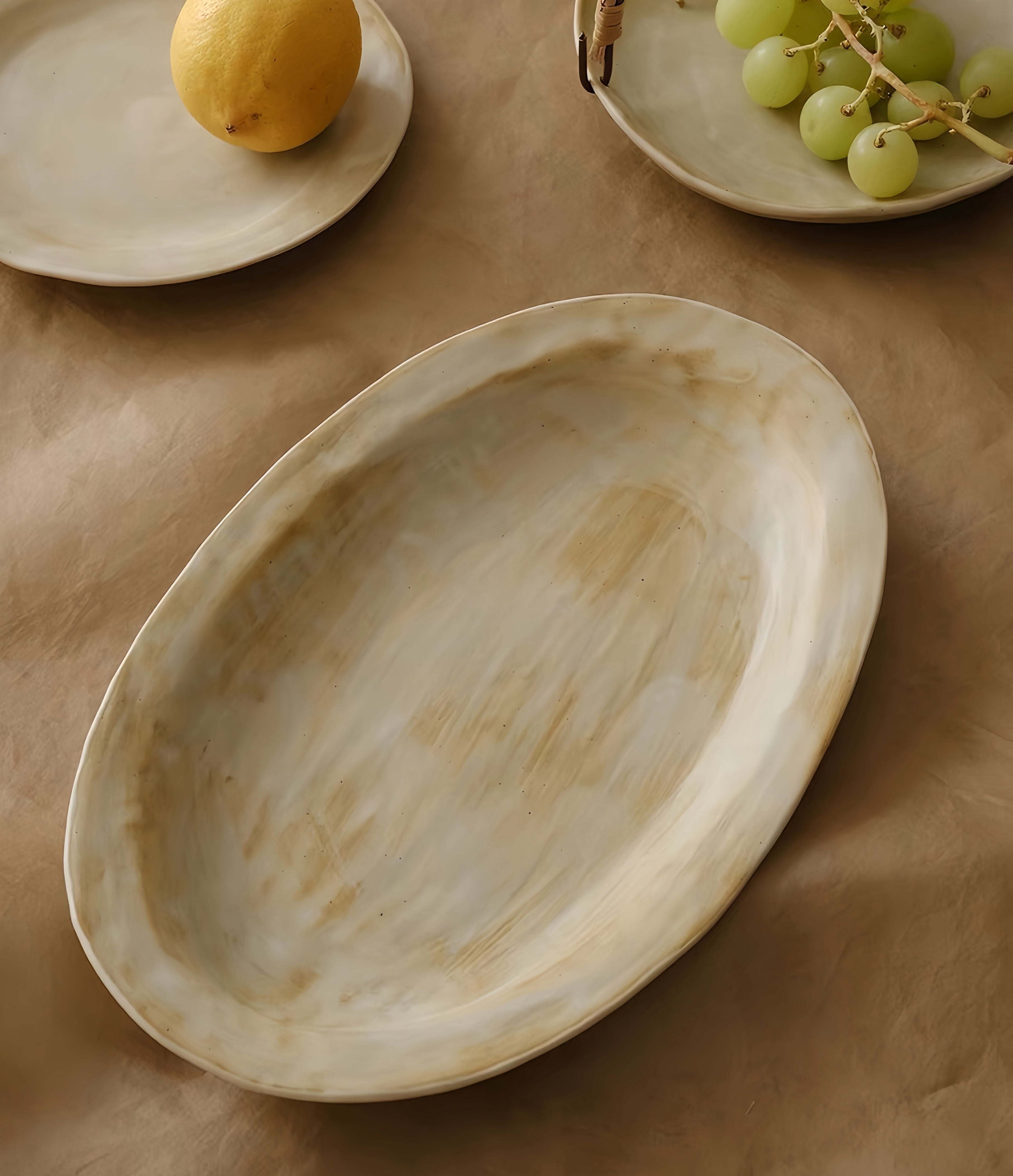 WS Luxury Collection – Sandflow Ceramic Oval Plate