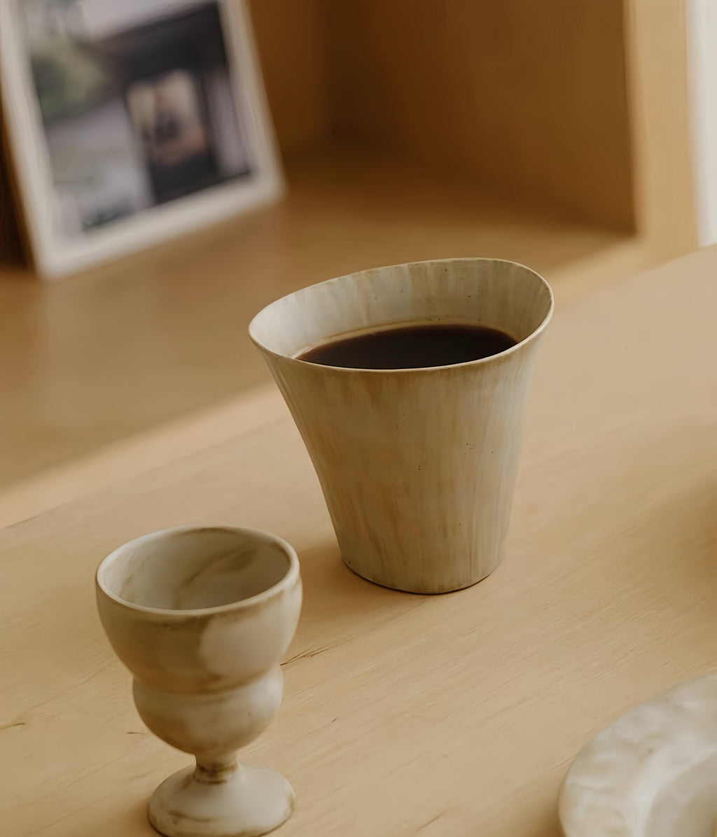 WS Luxury Collection | Sangu Ceramic Handheld Cup – Minimalist Wabi-Sabi Coffee Cup