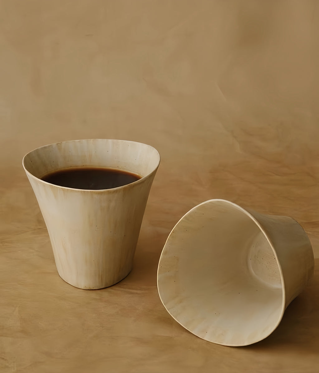 WS Luxury Collection | Sangu Ceramic Handheld Cup – Minimalist Wabi-Sabi Coffee Cup