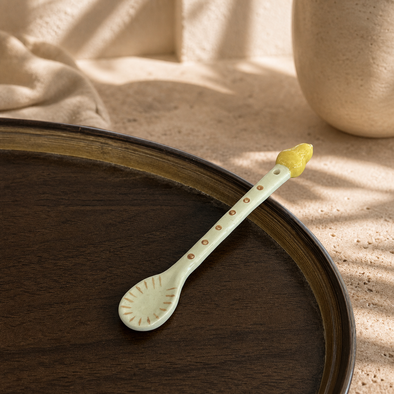 Handmade Ceramic Fruit Spoon, Cute 15cm Dessert Spoon, Whimsical Coffee Tea Stirring Spoon, Kitchen Gift