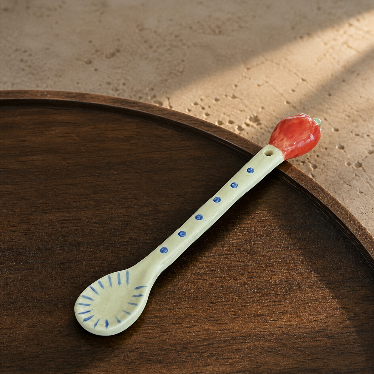 Handmade Ceramic Fruit Spoon, Cute 15cm Dessert Spoon, Whimsical Coffee Tea Stirring Spoon, Kitchen Gift