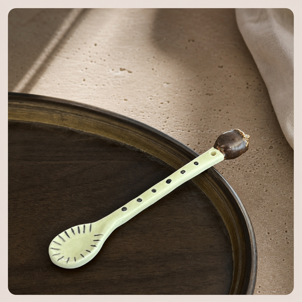 Handmade Ceramic Fruit Spoon, Cute 15cm Dessert Spoon, Whimsical Coffee Tea Stirring Spoon, Kitchen Gift