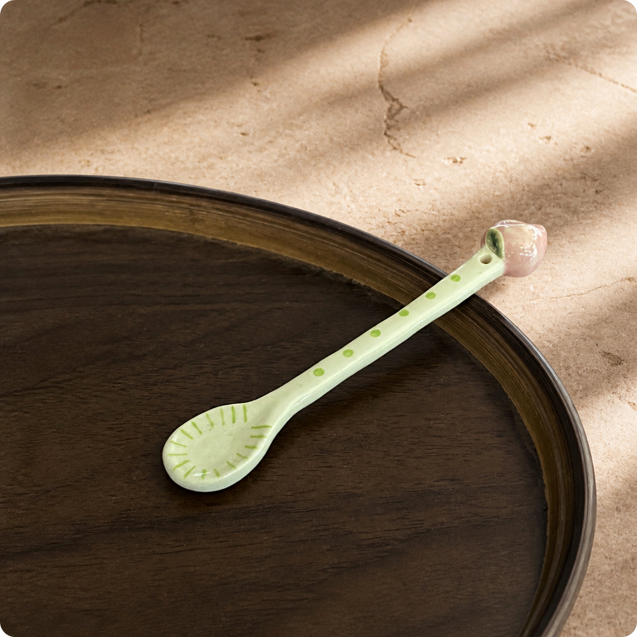 Handmade Ceramic Fruit Spoon, Cute 15cm Dessert Spoon, Whimsical Coffee Tea Stirring Spoon, Kitchen Gift