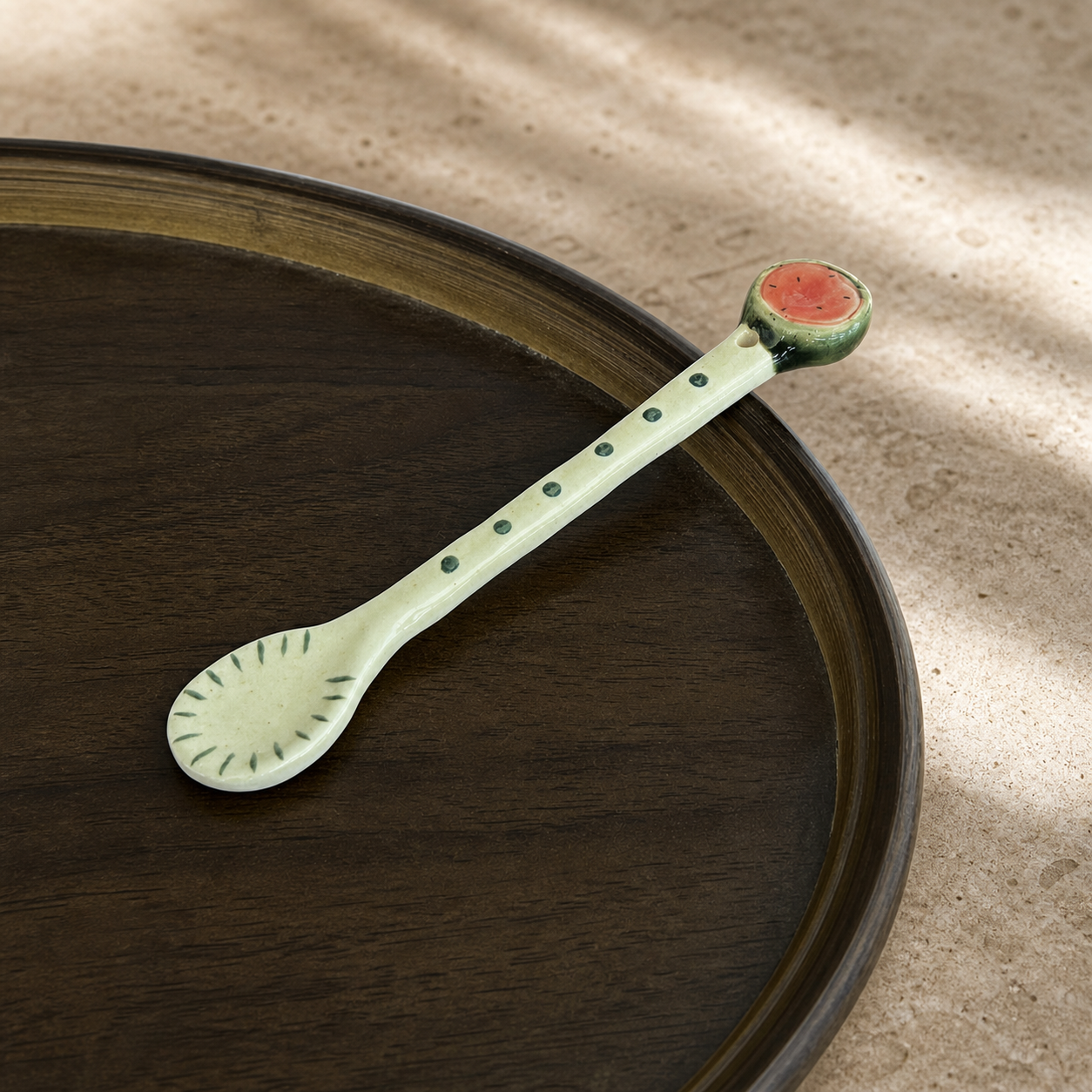 Handmade Ceramic Fruit Spoon, Cute 15cm Dessert Spoon, Whimsical Coffee Tea Stirring Spoon, Kitchen Gift