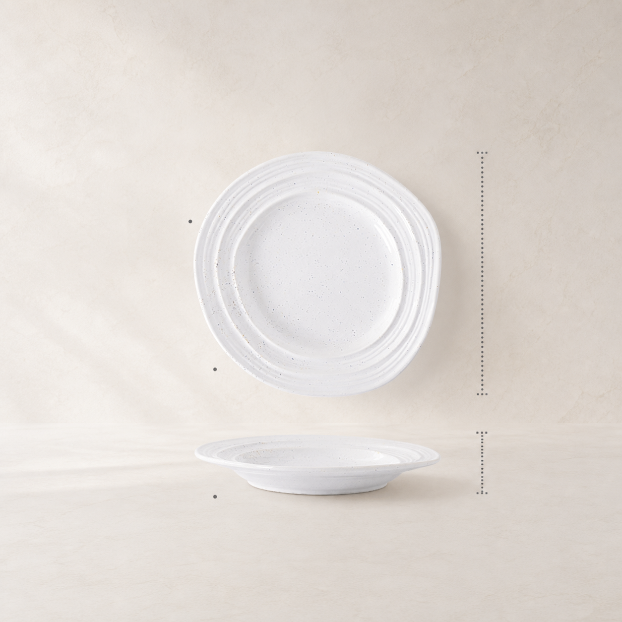 Pastel Speckled Ceramic Dinner Plate, 9 Inch Japanese Style Round Dessert Plate, Minimalist Colorful Tableware