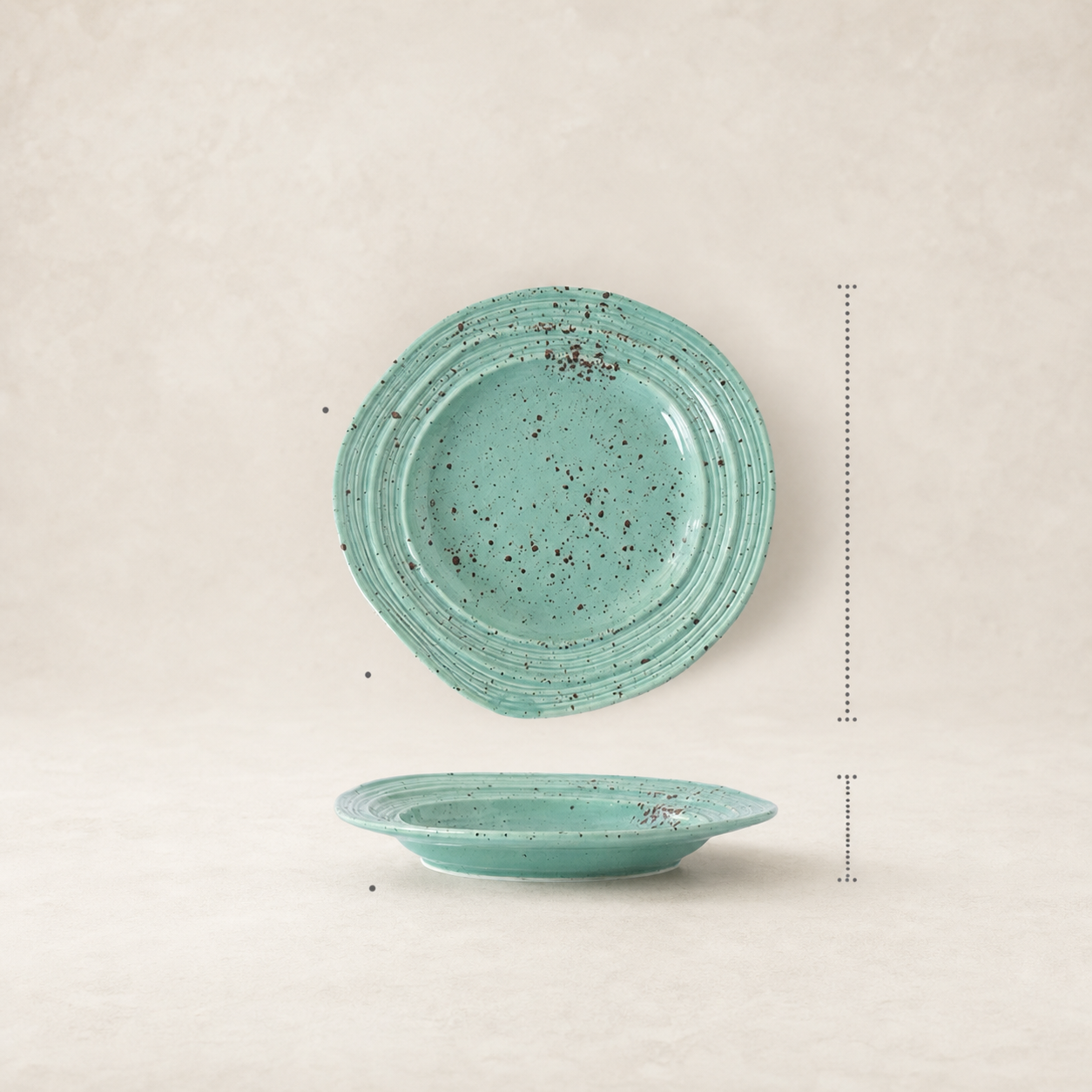 Pastel Speckled Ceramic Dinner Plate, 9 Inch Japanese Style Round Dessert Plate, Minimalist Colorful Tableware