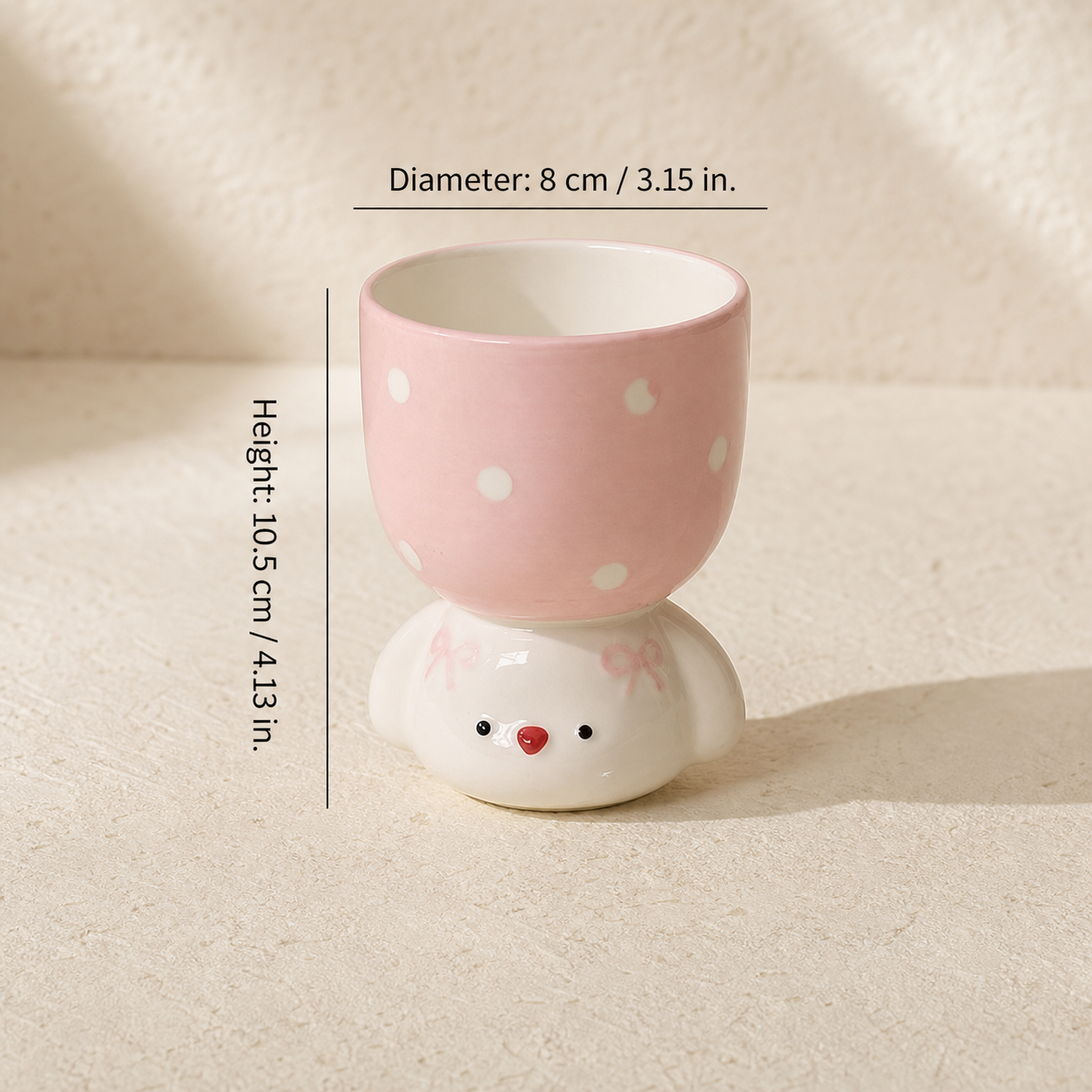 Cute Dog Ceramic Mug, 150ml Polka Dot Coffee Cup, Kawaii Pastel Puppy Mug, Pink Blue Purple Small Tea Cup
