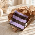 Purple Cotton Coaster, Gingham Floral Striped Fabric Mug Mat, Absorbent Coffee Cup Pad, Cute Korean Table Decor