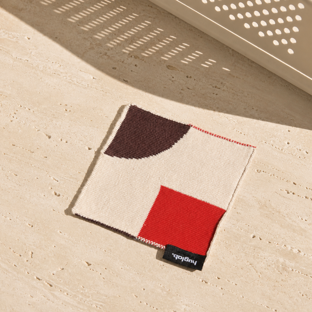 Knitted Cotton Coaster, Geometric Coffee Cup Mat, Colorful Heat Resistant Drink Coaster, Modern Table Decor