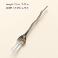 Cherry Blossom Stainless Steel Spoon & Fork, Japanese Floral Dessert Utensil, Gold Accent Coffee Tea Cutlery