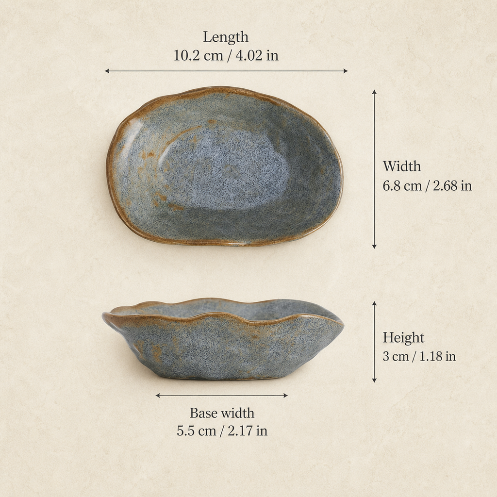 Japanese Ceramic Side Dish – 4 Inch Rustic Glazed Appetizer Bowl, Small Sauce Dish for Pickles, Snacks, Condiments & Sushi