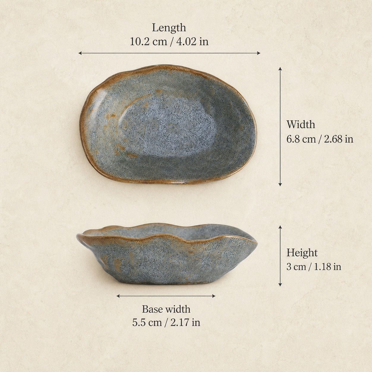 Japanese Ceramic Side Dish – 4 Inch Rustic Glazed Appetizer Bowl, Small Sauce Dish for Pickles, Snacks, Condiments & Sushi