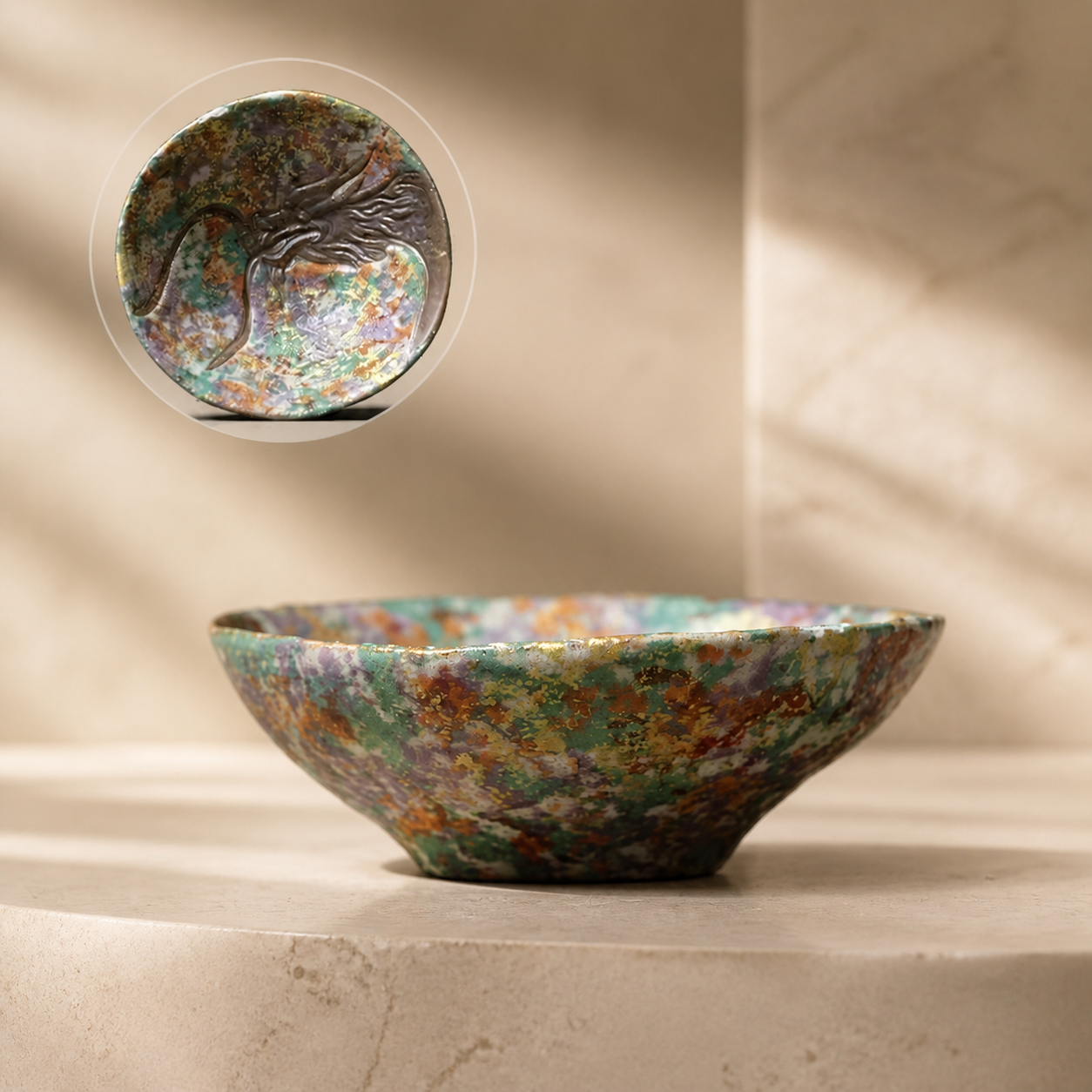 Vintage Kiln Glazed Gongfu Tea Cup – Colorful Rustic Ceramic Teacup 50ml