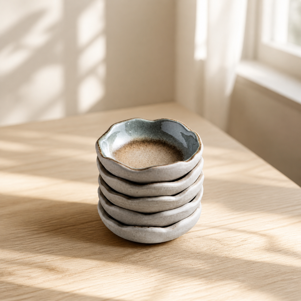 Japanese Ceramic Dipping Dish – 3.5 Inch Rustic Glazed Sauce Bowl, Small Condiment Dish for Soy Sauce, Appetizers & Snacks