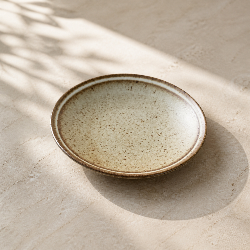 Japanese Ceramic Side Plate – 6 Inch Rustic Wabi Sabi Small Serving Plate