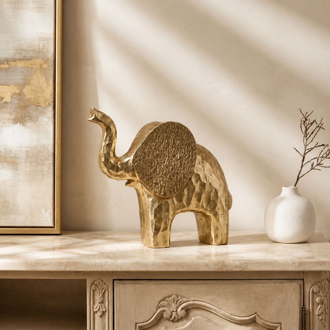 Vintage Gold Elephant Figurine