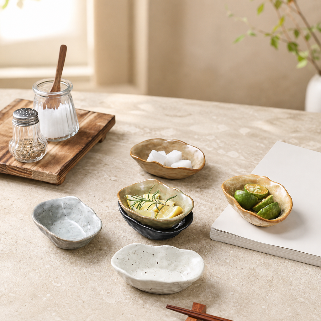 Japanese Ceramic Side Dish – 4 Inch Rustic Glazed Appetizer Bowl, Small Sauce Dish for Pickles, Snacks, Condiments & Sushi