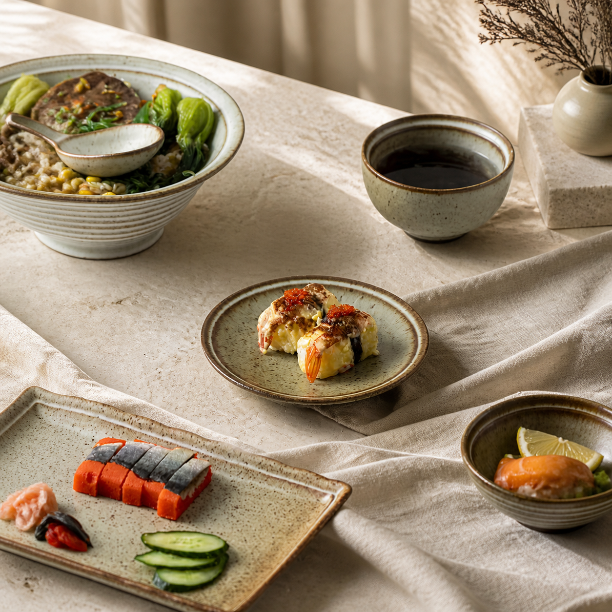 Japanese Ceramic Side Plate – 6 Inch Rustic Wabi Sabi Small Serving Plate