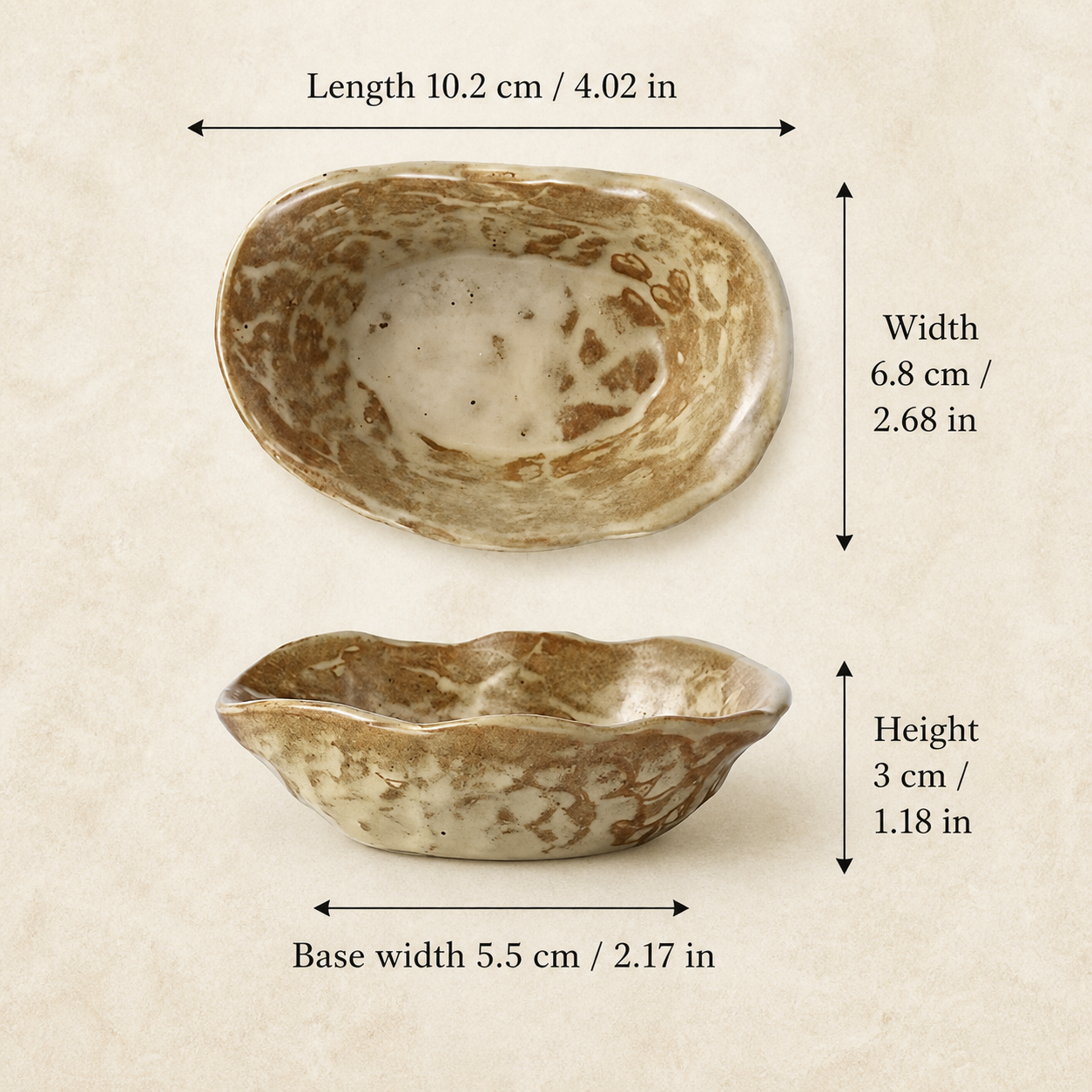Japanese Ceramic Side Dish – 4 Inch Rustic Glazed Appetizer Bowl, Small Sauce Dish for Pickles, Snacks, Condiments & Sushi