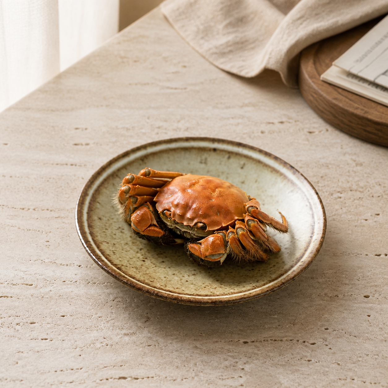 Japanese Ceramic Side Plate – 6 Inch Rustic Wabi Sabi Small Serving Plate